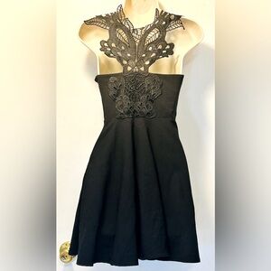 Altar'd State Black Butterfly Back Knee Length Skirt-Size Small.